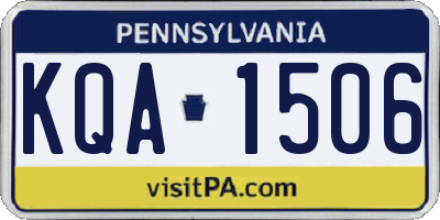 PA license plate KQA1506