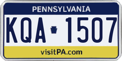 PA license plate KQA1507