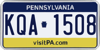 PA license plate KQA1508