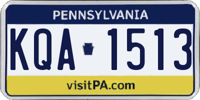 PA license plate KQA1513