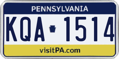 PA license plate KQA1514