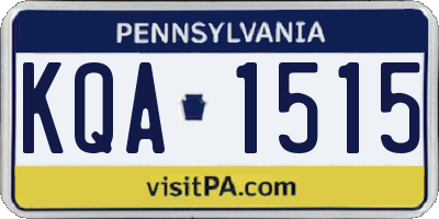 PA license plate KQA1515