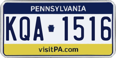 PA license plate KQA1516