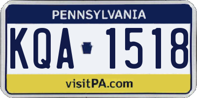 PA license plate KQA1518