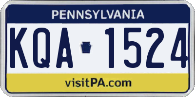 PA license plate KQA1524