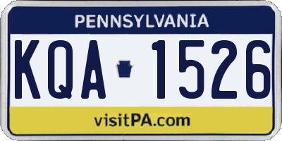 PA license plate KQA1526