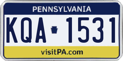 PA license plate KQA1531