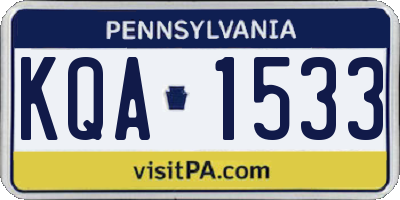 PA license plate KQA1533