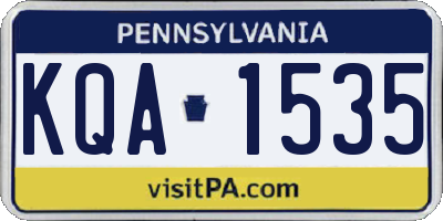 PA license plate KQA1535