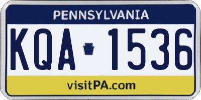 PA license plate KQA1536
