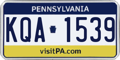 PA license plate KQA1539