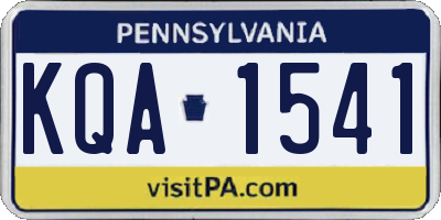 PA license plate KQA1541