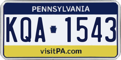 PA license plate KQA1543