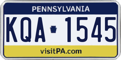 PA license plate KQA1545