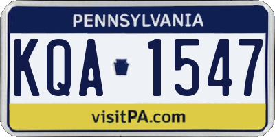 PA license plate KQA1547
