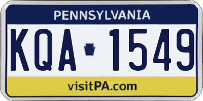 PA license plate KQA1549