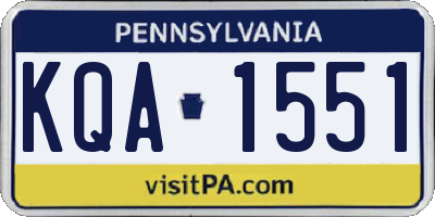 PA license plate KQA1551