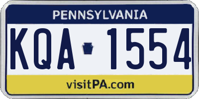 PA license plate KQA1554