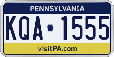 PA license plate KQA1555
