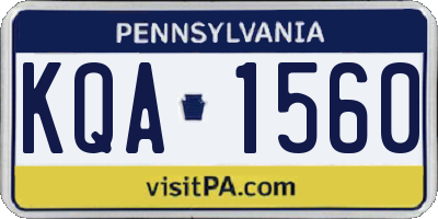 PA license plate KQA1560