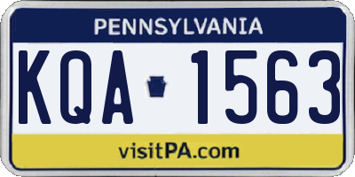 PA license plate KQA1563