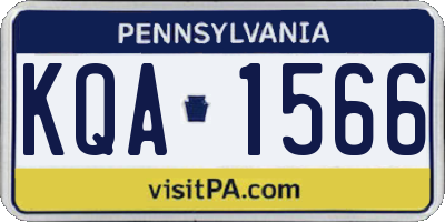 PA license plate KQA1566