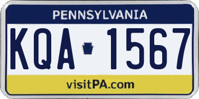 PA license plate KQA1567