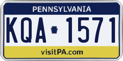 PA license plate KQA1571