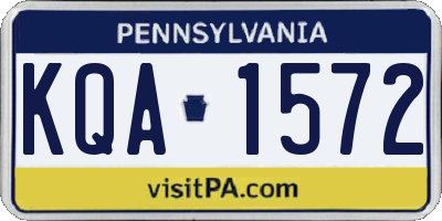 PA license plate KQA1572