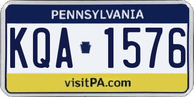 PA license plate KQA1576