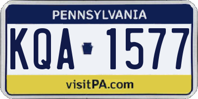 PA license plate KQA1577
