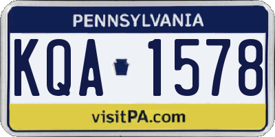 PA license plate KQA1578