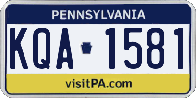 PA license plate KQA1581