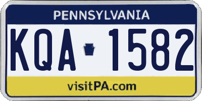 PA license plate KQA1582