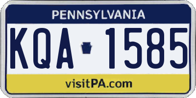 PA license plate KQA1585