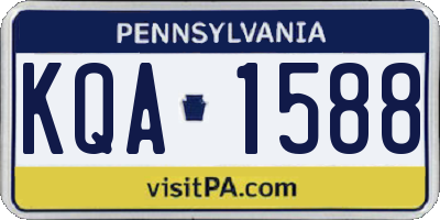 PA license plate KQA1588