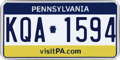 PA license plate KQA1594