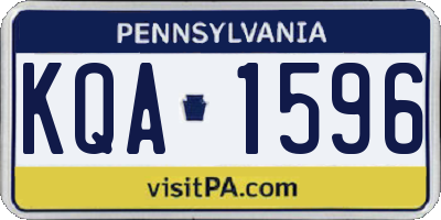 PA license plate KQA1596