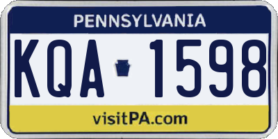 PA license plate KQA1598