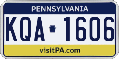 PA license plate KQA1606