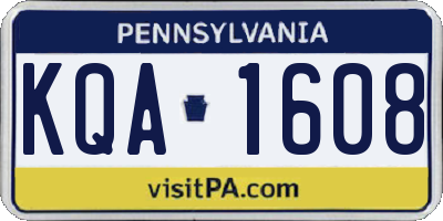 PA license plate KQA1608