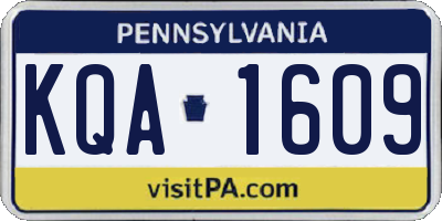 PA license plate KQA1609
