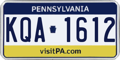 PA license plate KQA1612