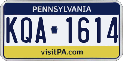 PA license plate KQA1614