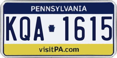 PA license plate KQA1615