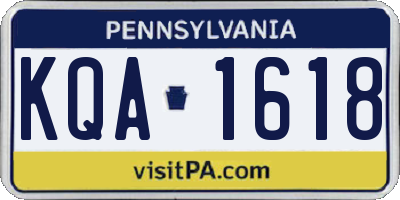 PA license plate KQA1618
