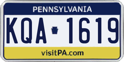 PA license plate KQA1619