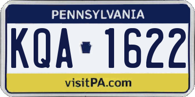 PA license plate KQA1622