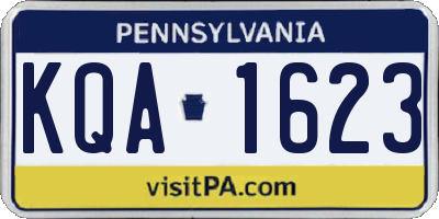 PA license plate KQA1623