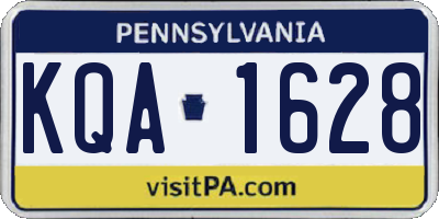 PA license plate KQA1628